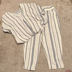 Madewell striped cotton pants set
